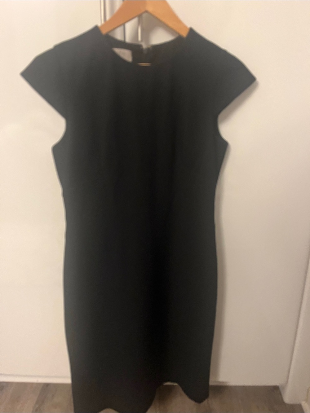 Classic Black Cap-Sleeve Midi Dress
